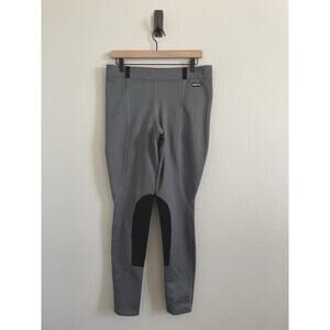 Kerrits Equestrian Riding Pants XL Gray Herringbone Patch Leggings Stretch